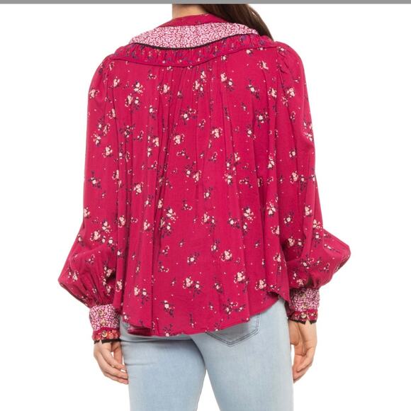 Free People Paloma Printed Blouse Sz XS - Picture 2 of 11